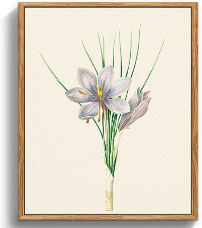 Vintage Botanische Leinwandbilder Holzrahmen 30x40cm Wohnzimmer