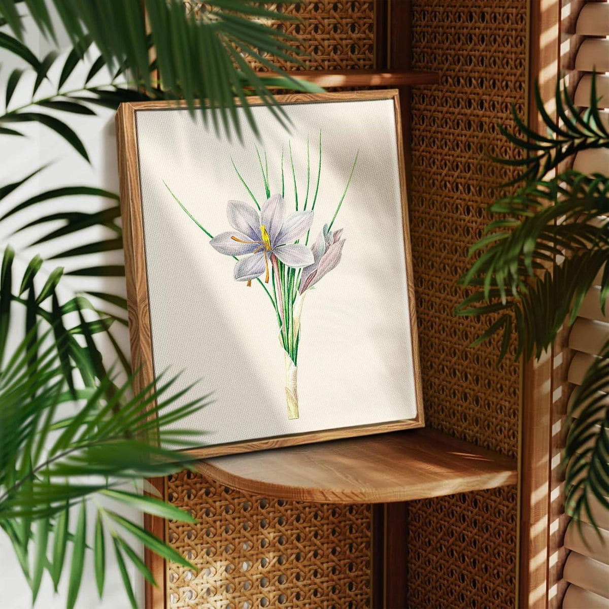 Vintage Botanische Leinwand Bilder mit Holzrahmen 30x40cm