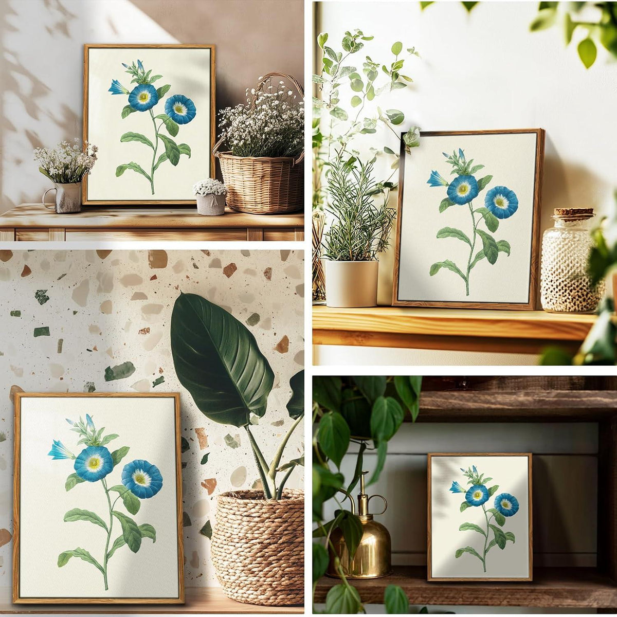 Vintage Insekten Leinwand Bilder mit Holzrahmen 30x40 cm Aesthetic