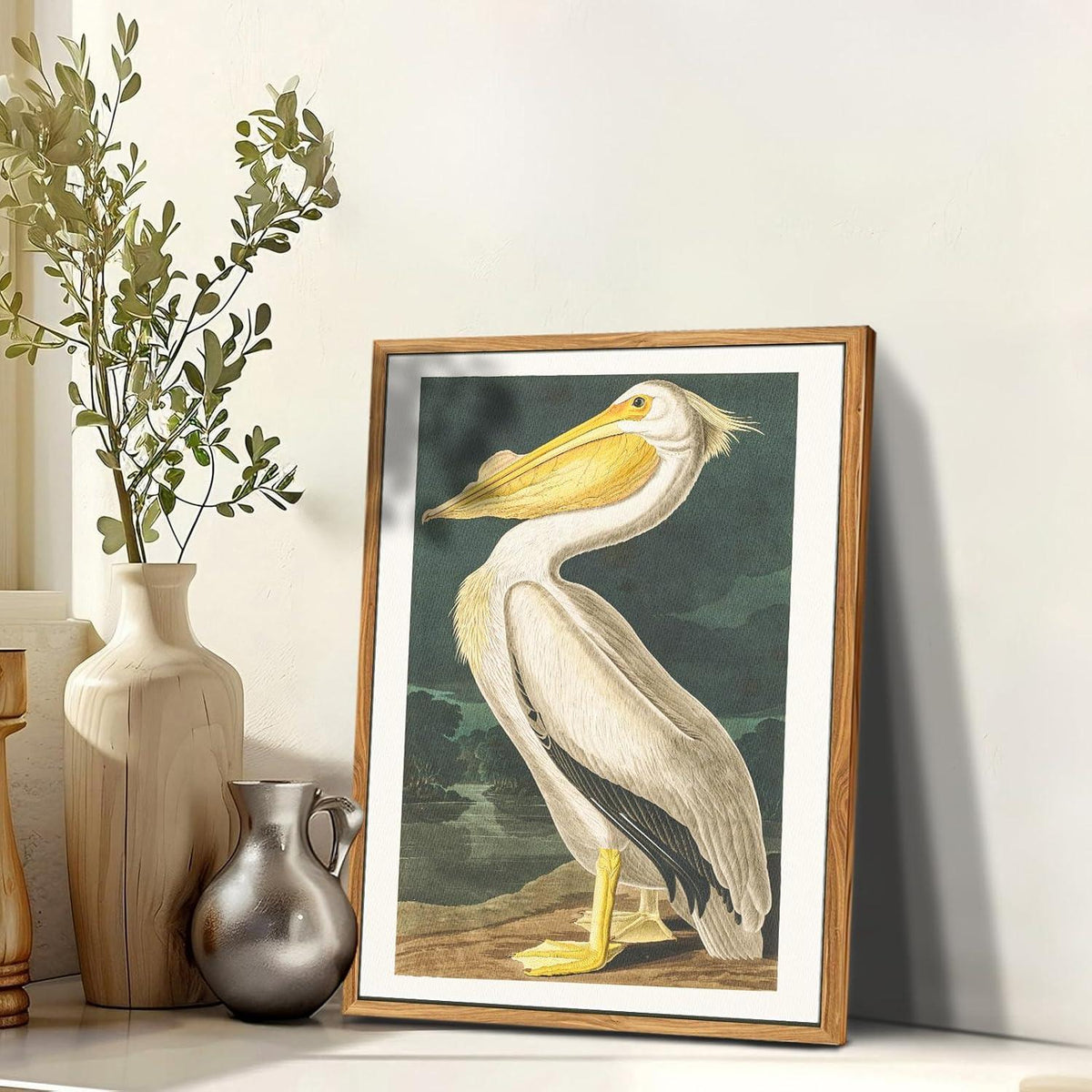 Leinwandbild Vintage Vogel mit Holzrahmen 30x40cm Aesthetic Wohnzimmerdekoration