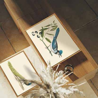 Vintage Vogel Leinwandbild 30x40cm mit Holzrahmen Wohnzimmer