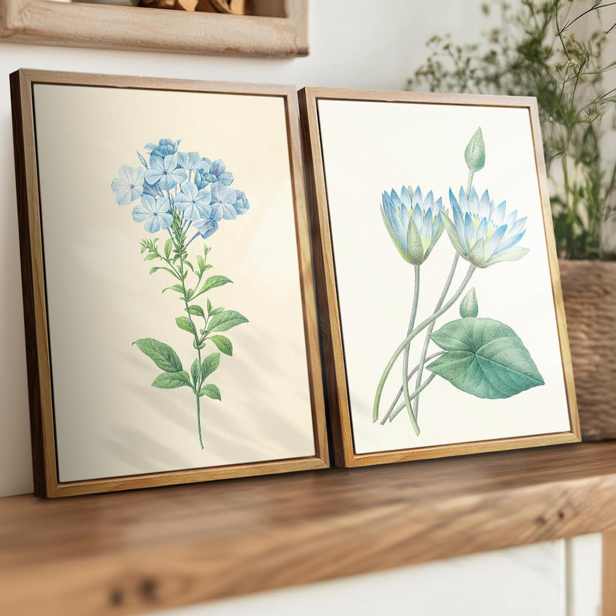 Vintage Botanik Leinwandbild mit Holzrahmen 30x40 cm Wohnzimmer
