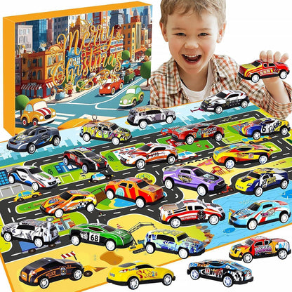 Adventskalender 2026 Cars für Jungen: 24 Xmas Pull-Back Race