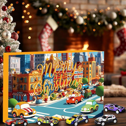 Adventskalender 2026 Cars für Jungen: 24 Xmas Pull-Back Race