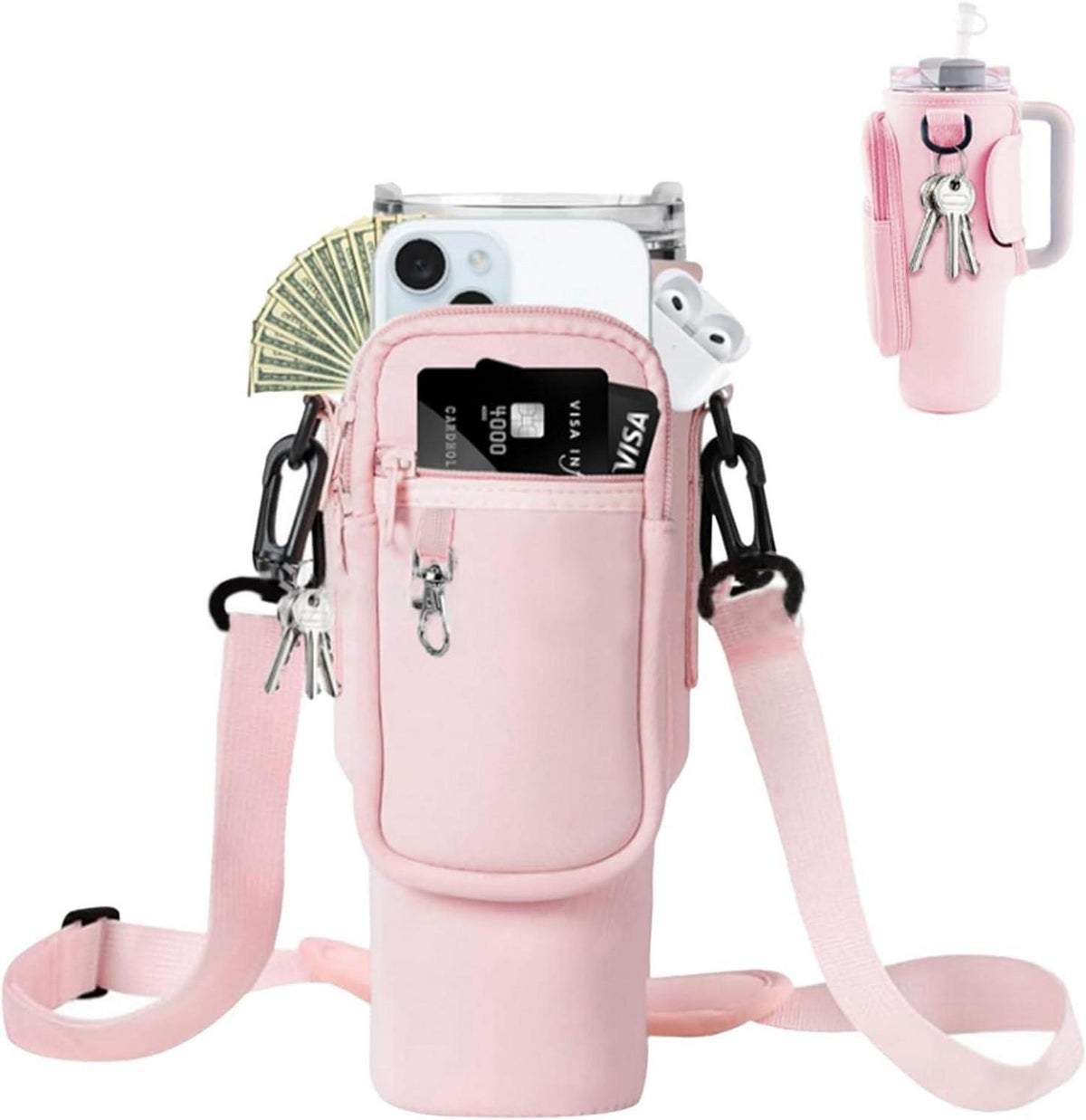 Neopren-Tragetasche für Stanley Cup 40oz in Rosa