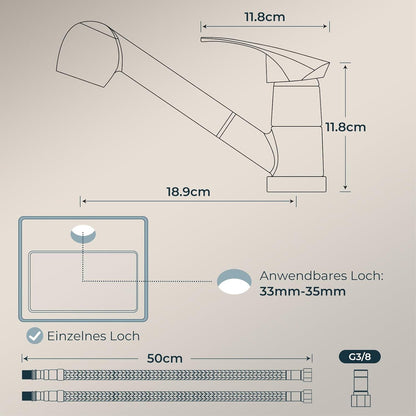 FORIOUS Edelstahl Küchenarmatur mit Brause 360° Drehbar