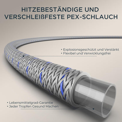 Wasserhahn Küche Edelstahl Spültischarmatur Hoher Bogen 360° Drehbar