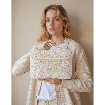 Kosmetiktaschen Set 3 Stück Blumen Muster Aesthetic Kulturtasche Damen