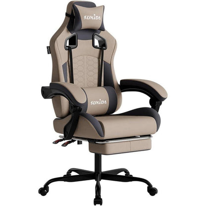 Ergonomischer Gaming-Stuhl mit Fußstütze