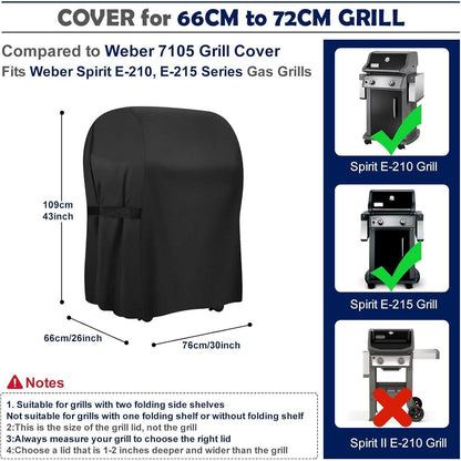 Grillabdeckung 76cm – Wasserdicht & Robust für Weber Spirit 210