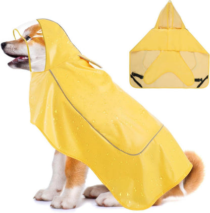 Hunde Regenmantel Wasserdicht Reflektorstreifen Gelb XL