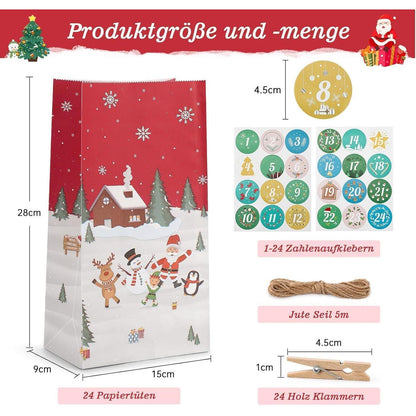 Adventskalender 2024 zum Befüllen für Kinder und Erwachsene