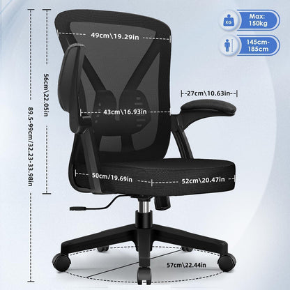 Ergonomischer Bürostuhl mit klappbaren