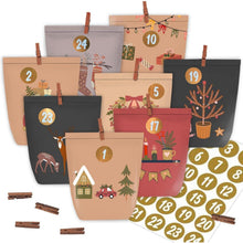 Adventskalender Bastelset mit Papiertüten zum Selbstbefüllen