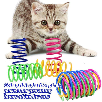 20x Katzenspielzeug Spirale - Bunte Federspielzeuge für Katzen