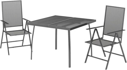 Gartenmöbel Set 2 Personen Stahl Essgruppe Verstellbar Klappbar