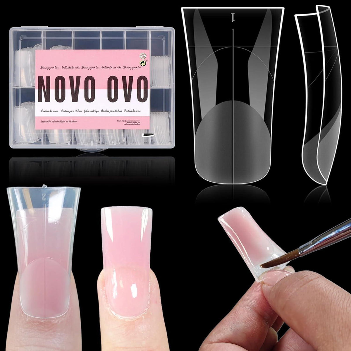 Duck Nail Dual Forms – 240 Stück, 12 Größen für Polygel