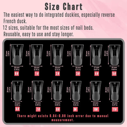 Duck Nail Dual Forms – 240 Stück, 12 Größen für Polygel