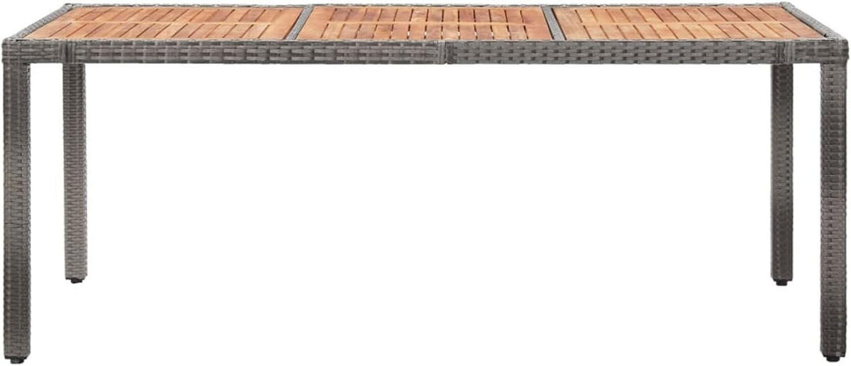 Rattan Gartenmöbel Set 8 Personen mit Verstellbaren Stühlen Grau