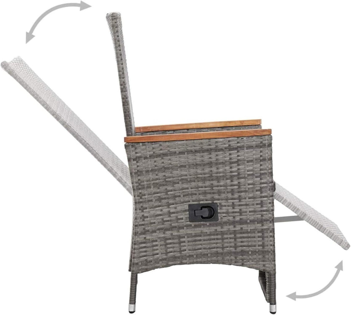 Gartenmöbel Set 8 Personen Rattan Gartentisch Stühle Auflagen-Grau