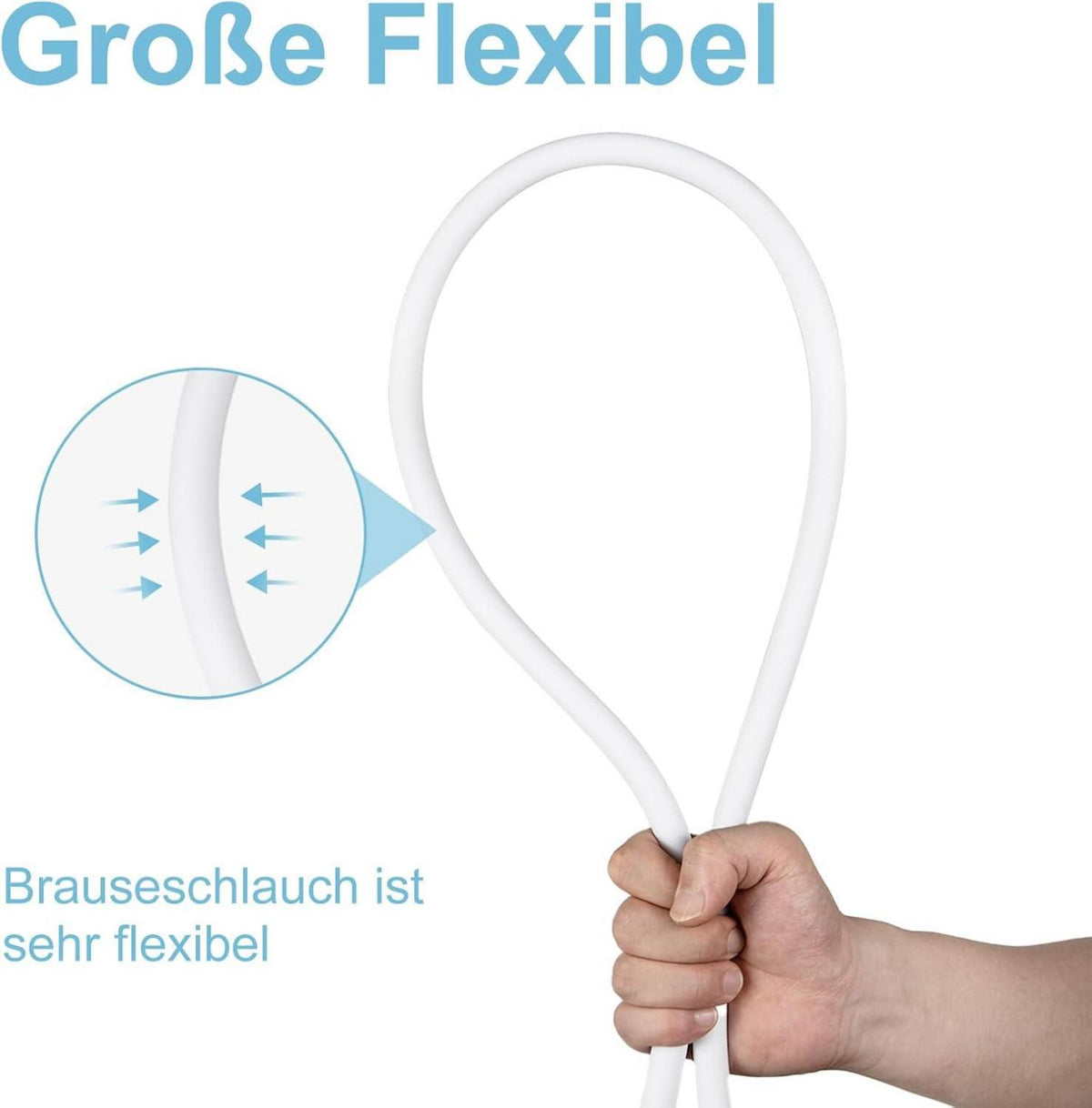 Duschschlauch 1,6m PVC-Universal Hochdruck Brauseschlauch Badarmaturen Ersatz