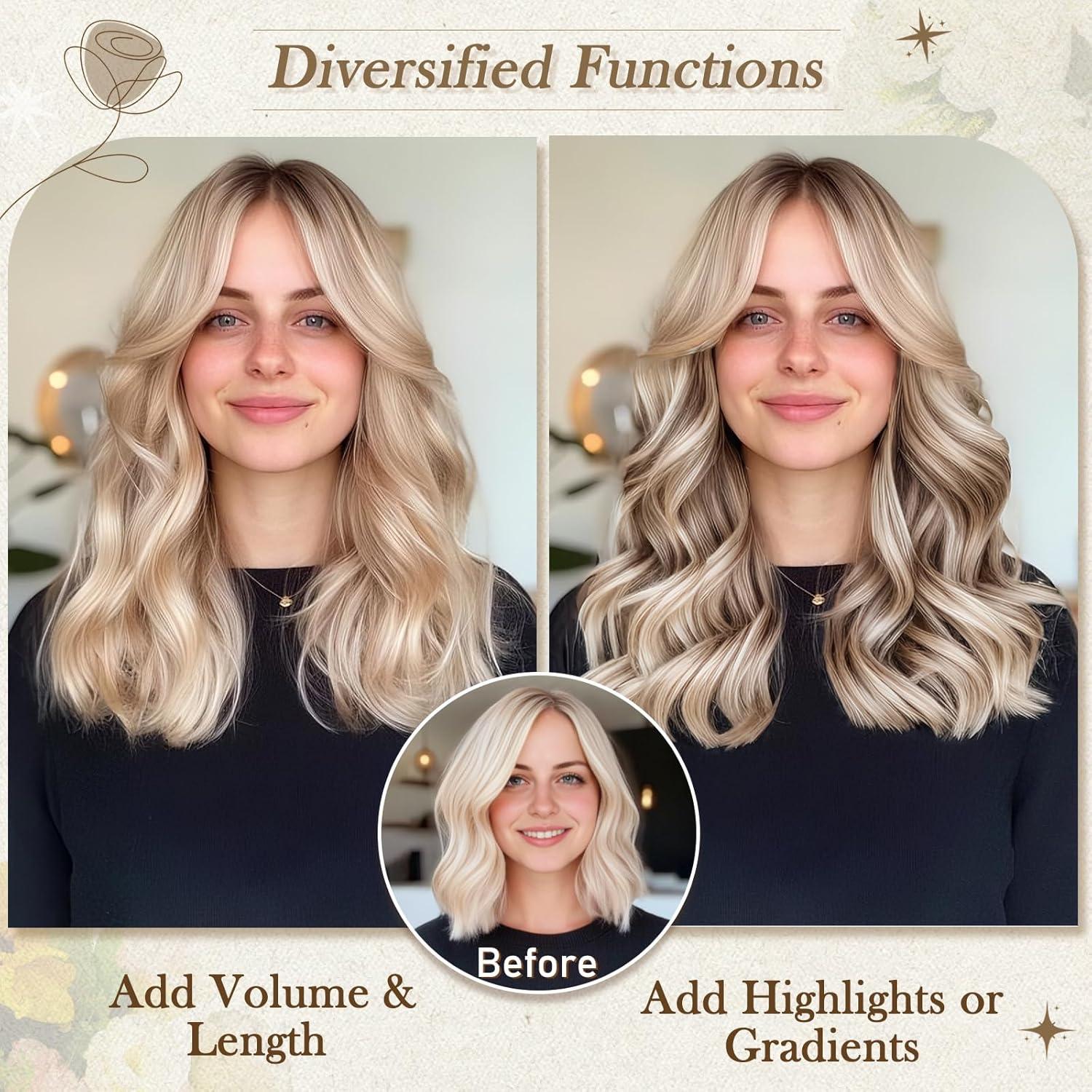 Clip in Haarverlängerungen Kupfer 30cm Wellige Extensions 6-teilig
