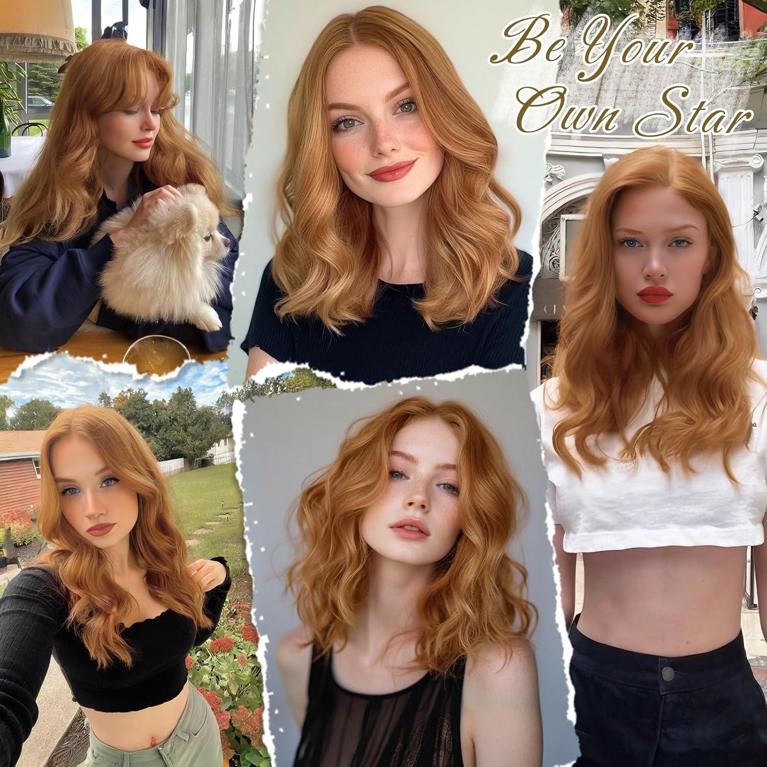 Clip in Extensions 30cm Rot Wellige Haarverlängerungen 6PCs