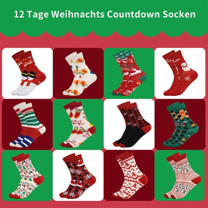 2026 Weihnachtsstrümpfe 12-tlg. Adventskalender für Frauen