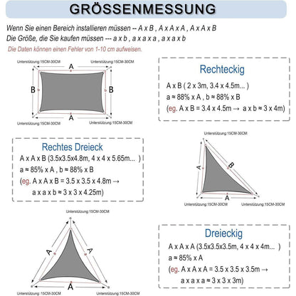 Wasserdichtes Sonnensegel Creme 4x4m UV-Schutz 95% für Garten