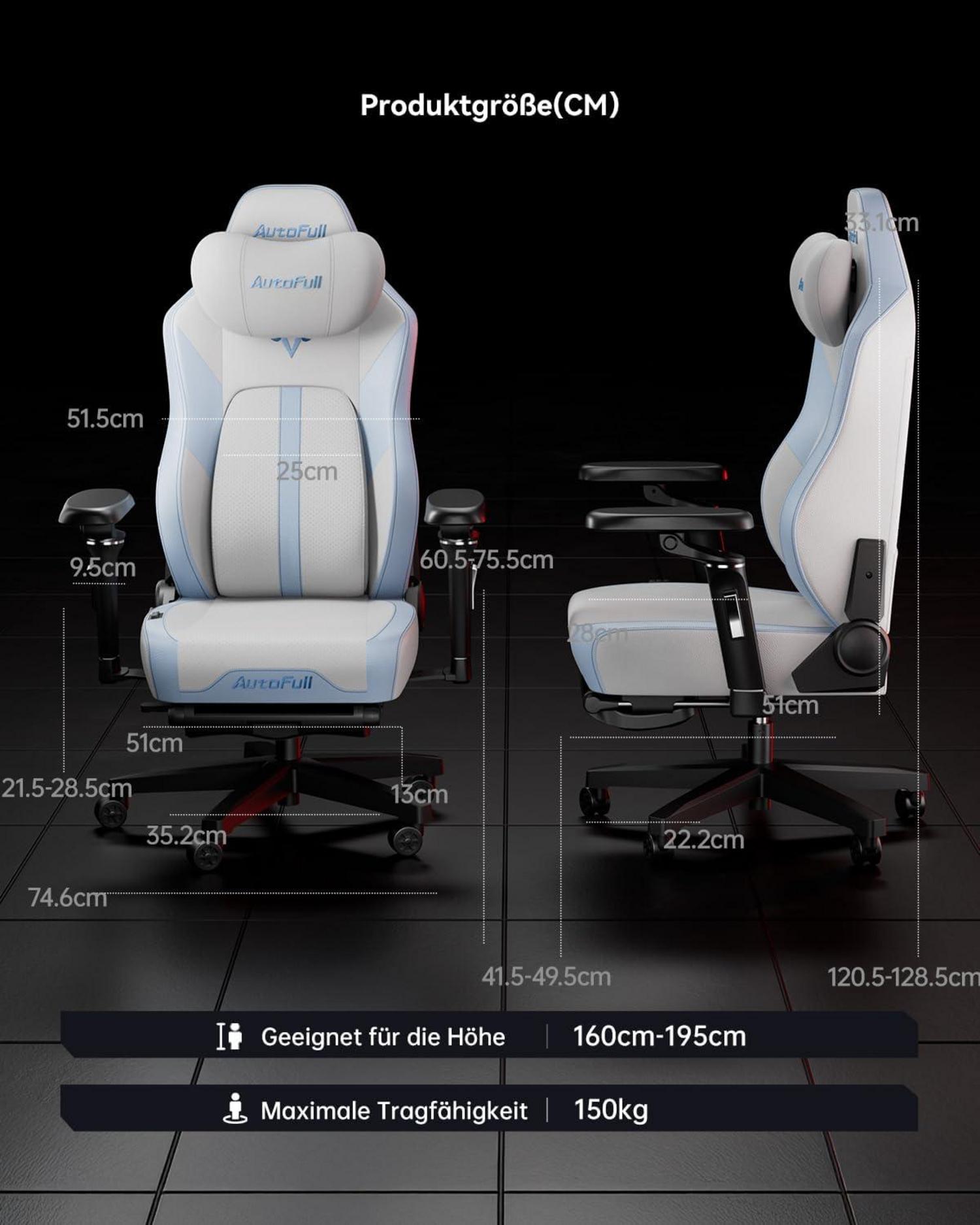 Gaming-Stuhl belüfteter beheizter Sitz 360° Armlehne ergonomisch
