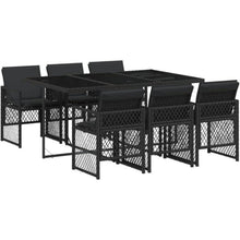 Garten Essgruppe 7-TLG. Poly Rattan mit Kissen & Glasplatte