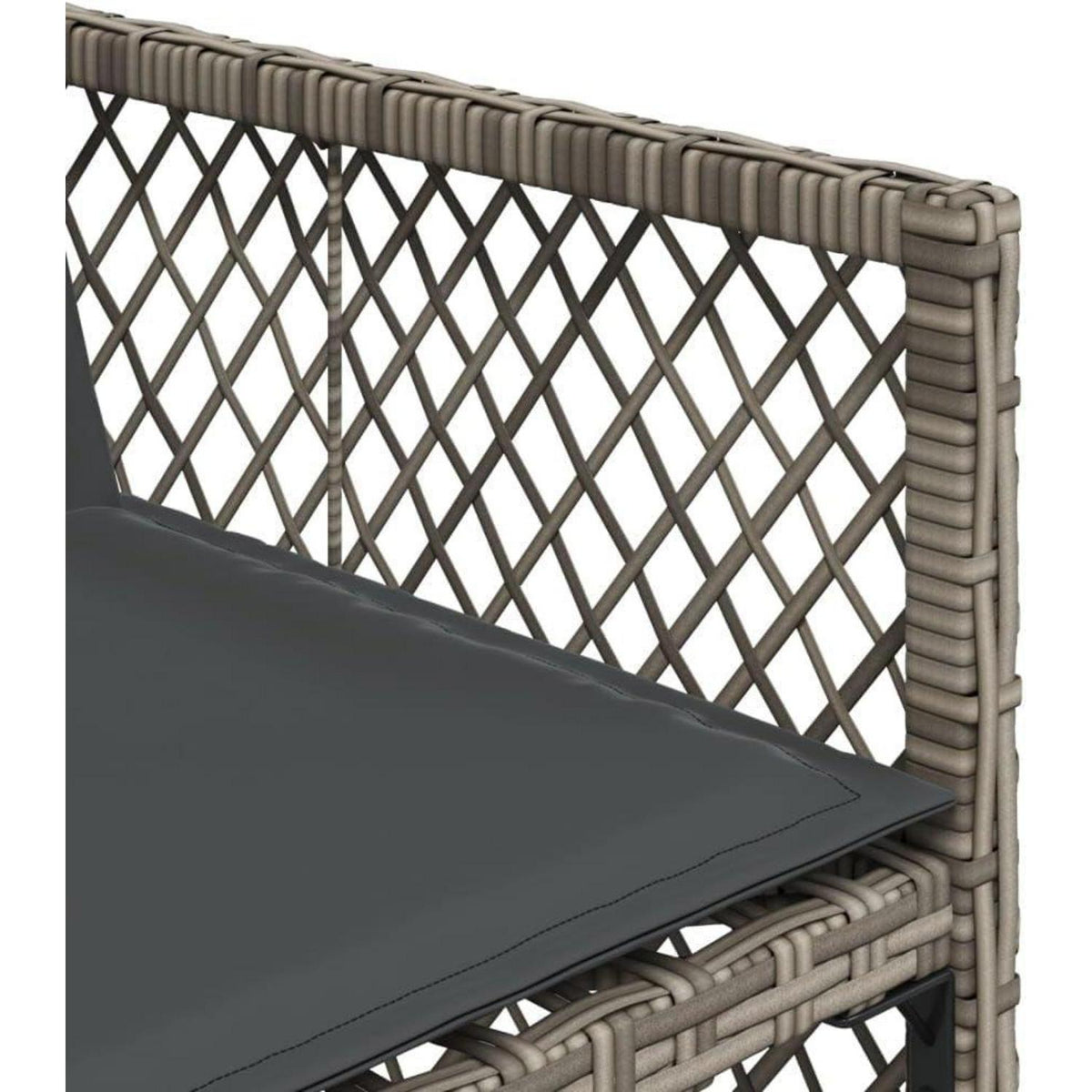Garten Essgruppe 7-teilig mit Kissen, Grau Poly Rattan