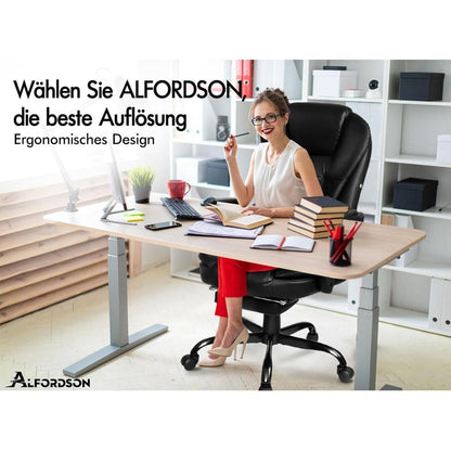 ALFORDSON Ergonomischer Massage-Bürostuhl mit Fußstütze