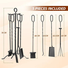 Kaminbesteck Schwarz 5-teilig Kamingarnitur Zubehör 65CM