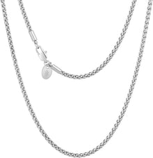 Goldkette für Herren Silberkette 3mm Weizenkette 50,8cm