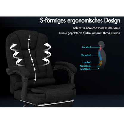 Ergonomischer Massagebürostuhl mit Fußstütze und