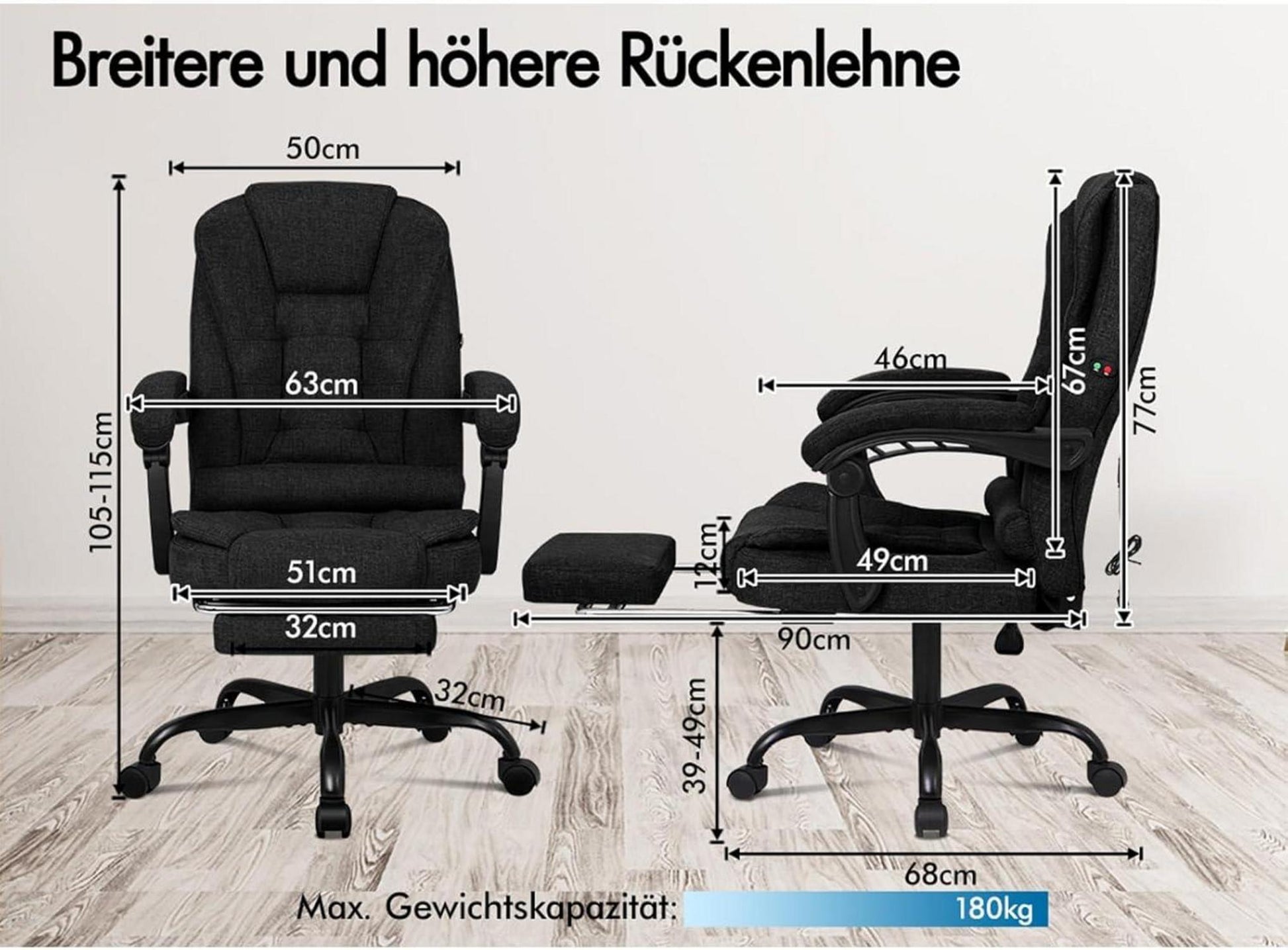 Ergonomischer Bürostuhl mit Massagefunktion und