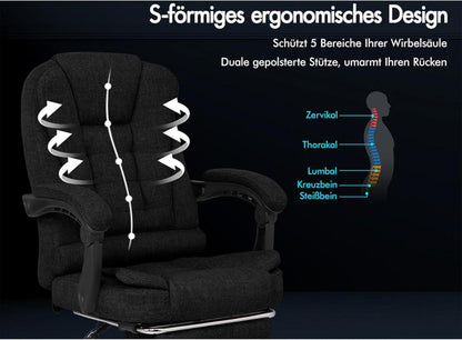 Ergonomischer Bürostuhl mit Massagefunktion und Lordosenstütze