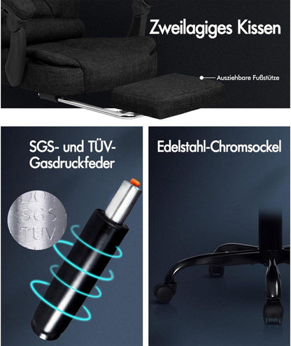 Bürostuhl Hochlehner Gaming-Stuhl ergonomisch Schwarz Massage