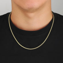 Goldkette Edelstahl Weizenkette 3mm 61cm für Damen Unisex