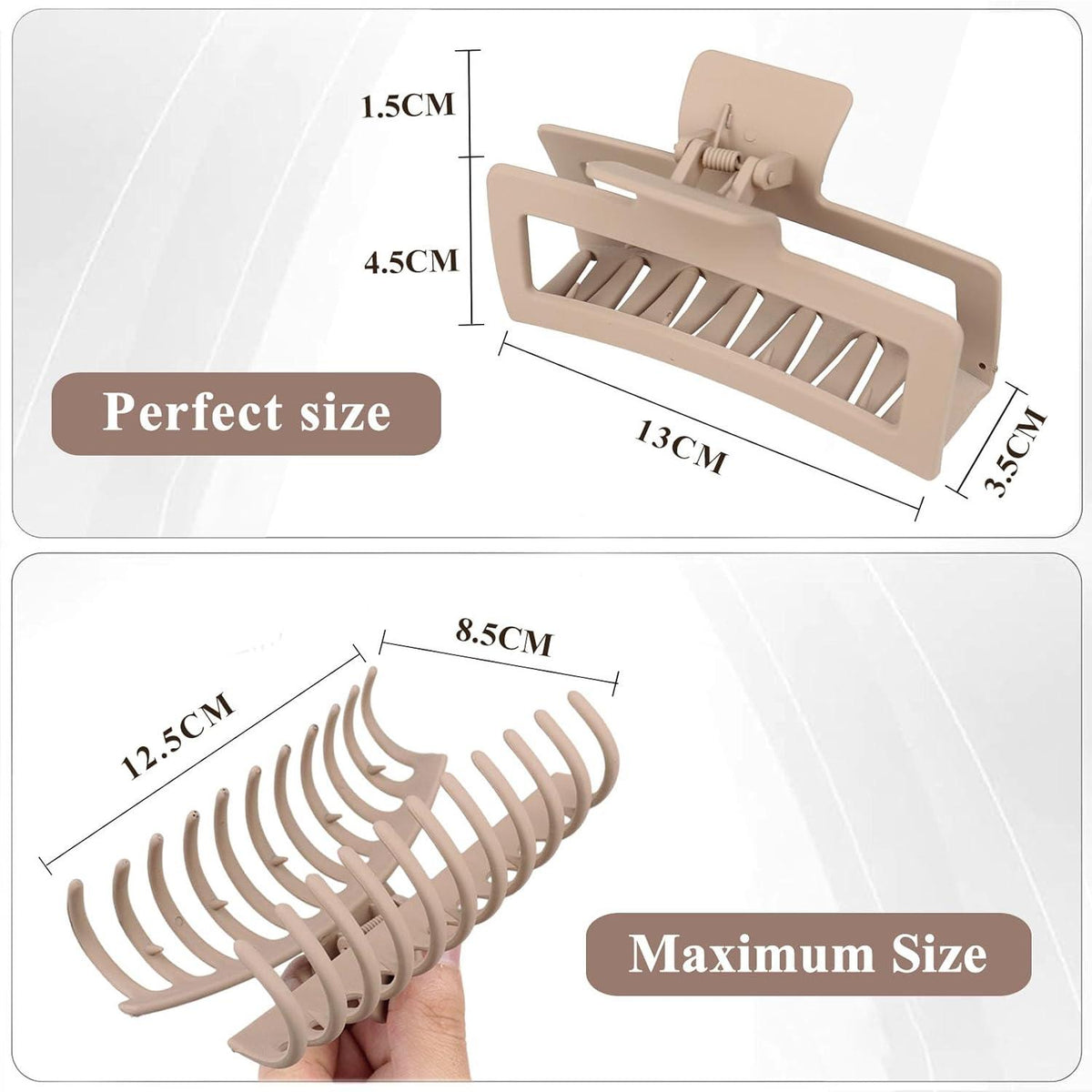 Haarklammer Große 13cm 8 Stück Damen Boxset Dickes Haar Rutschfester Claw Clip