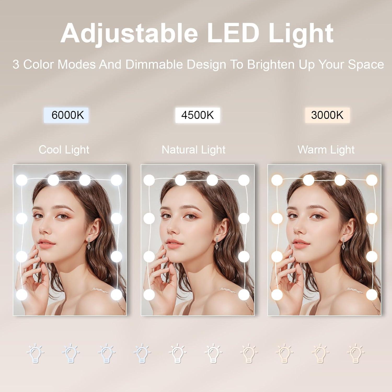 Schminktisch mit LED-Beleuchtung und