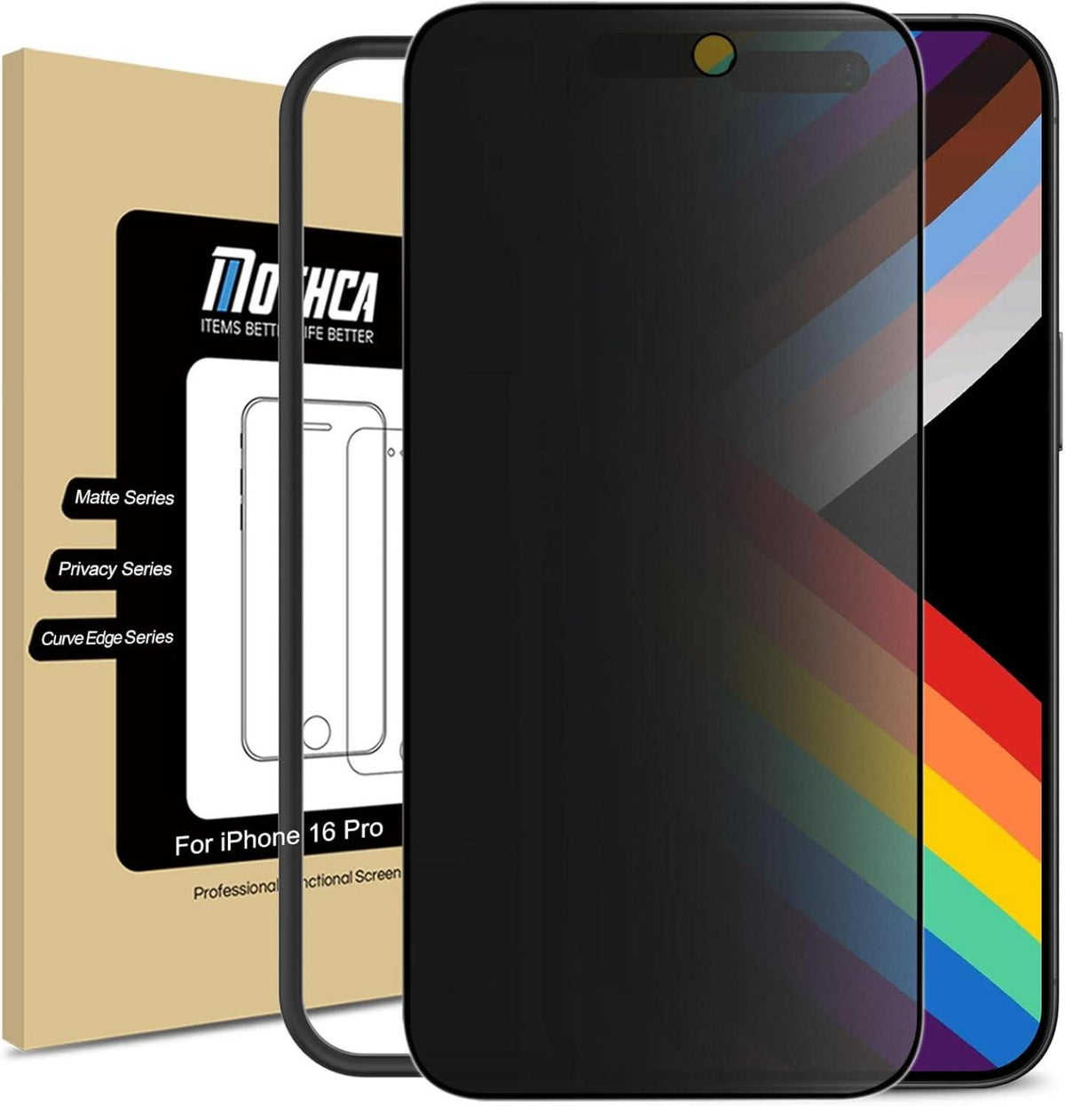 Mothca Matt Privacy Screen Protector 9H für iPhone 16 Pro 6,3 Zoll