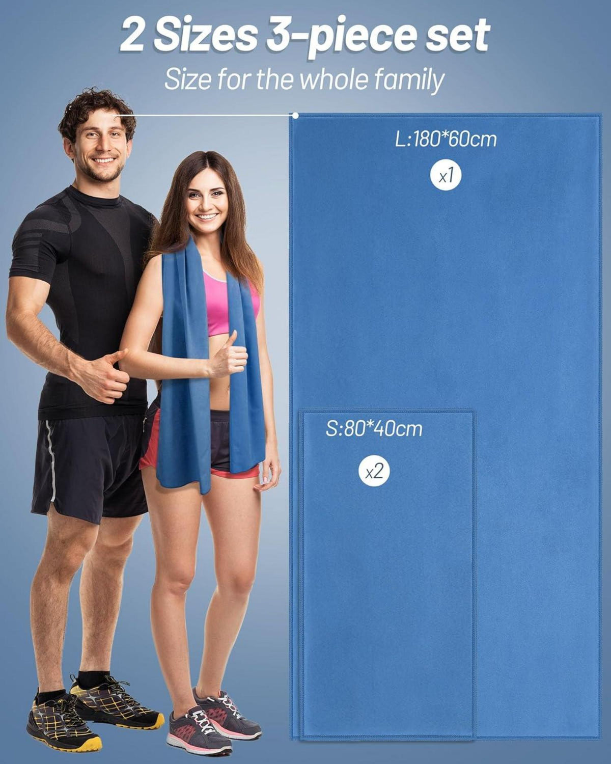 Mikrofaser Handtuch Set für Fitness und Sport