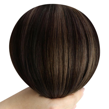 Clip-in Echthaar Extensions Braun Ombre 40cm – Remy Glatt