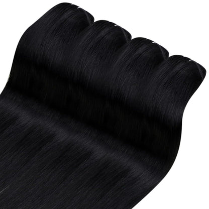 Echthaar Clip-in Extension Schwarz 50cm - 150g