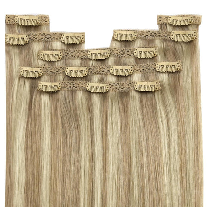 Clip-in Echthaar Extensions Blond 55cm – 150g Remy Haar