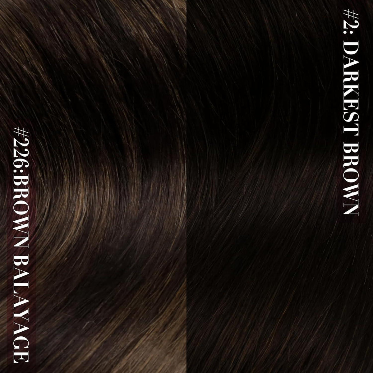 Clip-in Echthaar Extensions Ombre Dunkelbraun 45cm