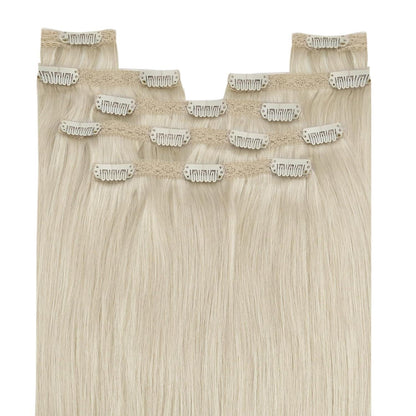 Platinblond Clip-in Echthaar Extensions 55cm – Volumenspendend