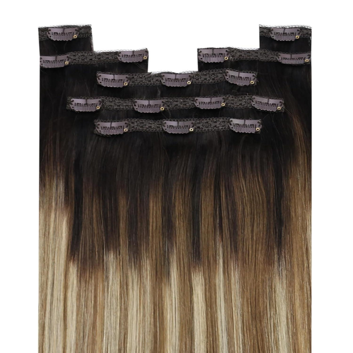 Clip-in Echthaarverlängerung 50cm – Braun Blond – 150g